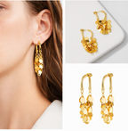 Golden Cascade Hoop Earrings