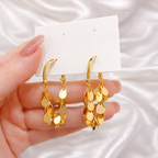 Golden Cascade Hoop Earrings