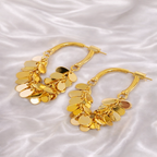 Golden Cascade Hoop Earrings
