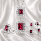 Exquisite Red Ruby Jewellery Set