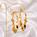 Golden Cascade Hoop Earrings